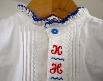Vintage Trachtenhemd,Leinenhemd für Kinder