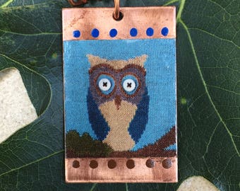Copper Pendant - Oliver Owl