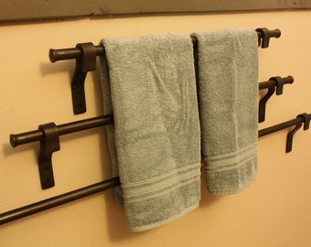 Forged Iron Towel Bar. Choose From 18", 24", or 36". These also make fine Quilt Hangers or Pot Racks!!!