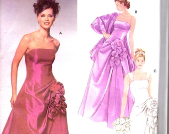 Jessica McClintock Wedding Dress Prom Dress Evening Gown Pattern / Simplicity 5671 / Size 4 6 8 10 / UNCUT