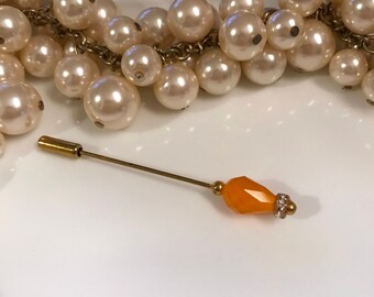 Orange long scarf pin hijab pin