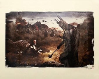 Reproduction with transfer technique "Grass and rain"