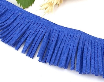 a fringe suedine stripe blue paillete by 20cm