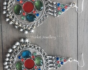 New Tribal Bohemian Afghani Middle Eastern Drop Earrings Jhumka Jewelry Women