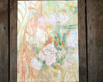 Peach Hydrangeas on Neutral