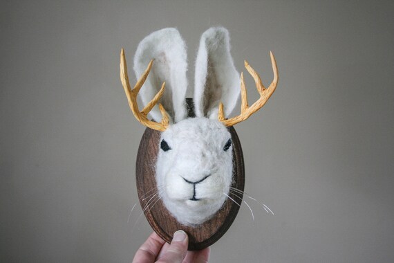 Faux Taxidermy Jackalope Wall Mount