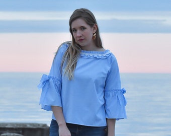 Striped Blouse 3/4 Sleeve