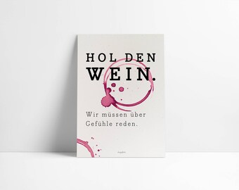 Postcard (DIN A5) / get the wine