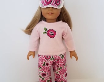 American Girl Doll Pajamas with or without sleep mask.