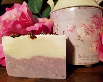 Handmade Wild Rose Soap. Vegan friendly, cruelty-free, cold process soap