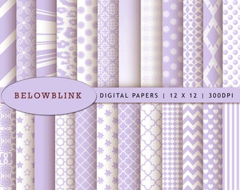 Lavender Digital Paper Pack, Scrapbook Papers, 24 jpg files 12 x 12 - Instant Download - DP243