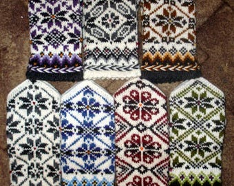 Hand Knitted Latvian Mittens Wool Mittens Knit Wool Gloves Hand Knitted Nordic Mittens Scandinavian Mittens Winter Gloves Patterned Mittens