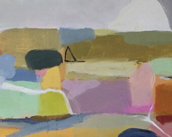 modern art abstract painting color field bohemian art contemporary design 10x20 abstract landscape pamela munger