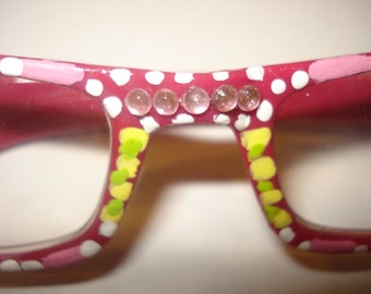 hand painted decorated reading glasses
