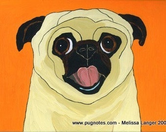 Pug Print - Happy Fawn Pug - A68