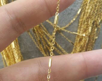 promotion season-20 FEET fabulous gold brass bar chain-soldered links-F1691jin