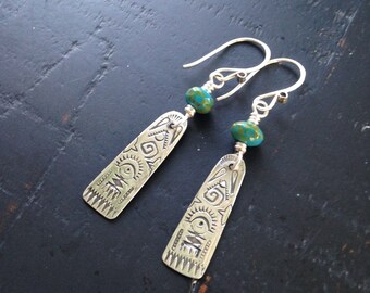 MADE TO ORDER, Sterling Tablet Earrings