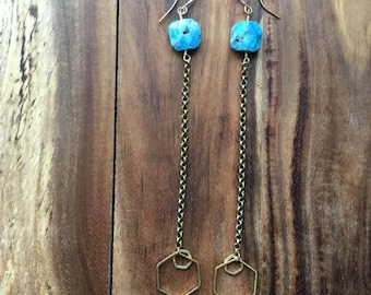Apatite shoulder duster earrings