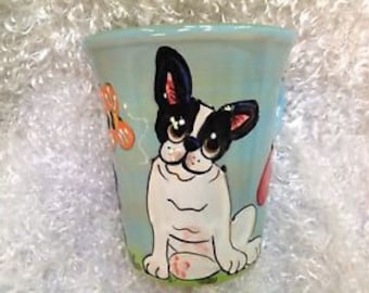 Coffee Mug / Hand Painted / French Bulldog / Custom / Debby Carman Faux Paw Productions