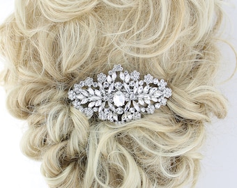 Crystal Bridal Barrette, Large Bridal Hair Clip, Rhinestone Barrette, Wedding Hair Accessory, Wedding Hair Clip, Statement Bridal Hairpiece