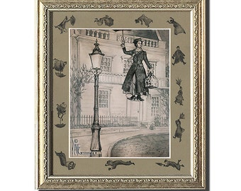 MARY POPPINS art print signed by Dave Woodman