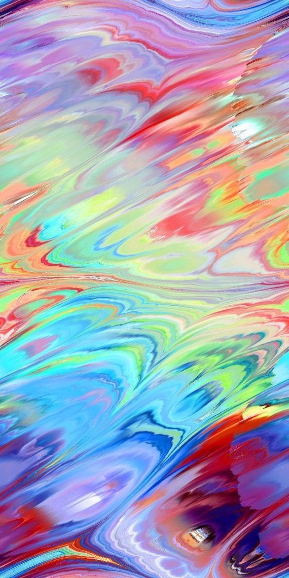 Designer Artist Created Lycra Knit Fabric Paint Strokes Athletic Dance Swimwear Swim Suit