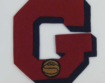 Large Varsity Felt Letterman Jacket Basketball Patch "G" Red & Blue Pacific Athletic Co.