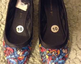 Superman Steve Madden Repurposed Decopauge Flat Dress Shoes Women's Size 10