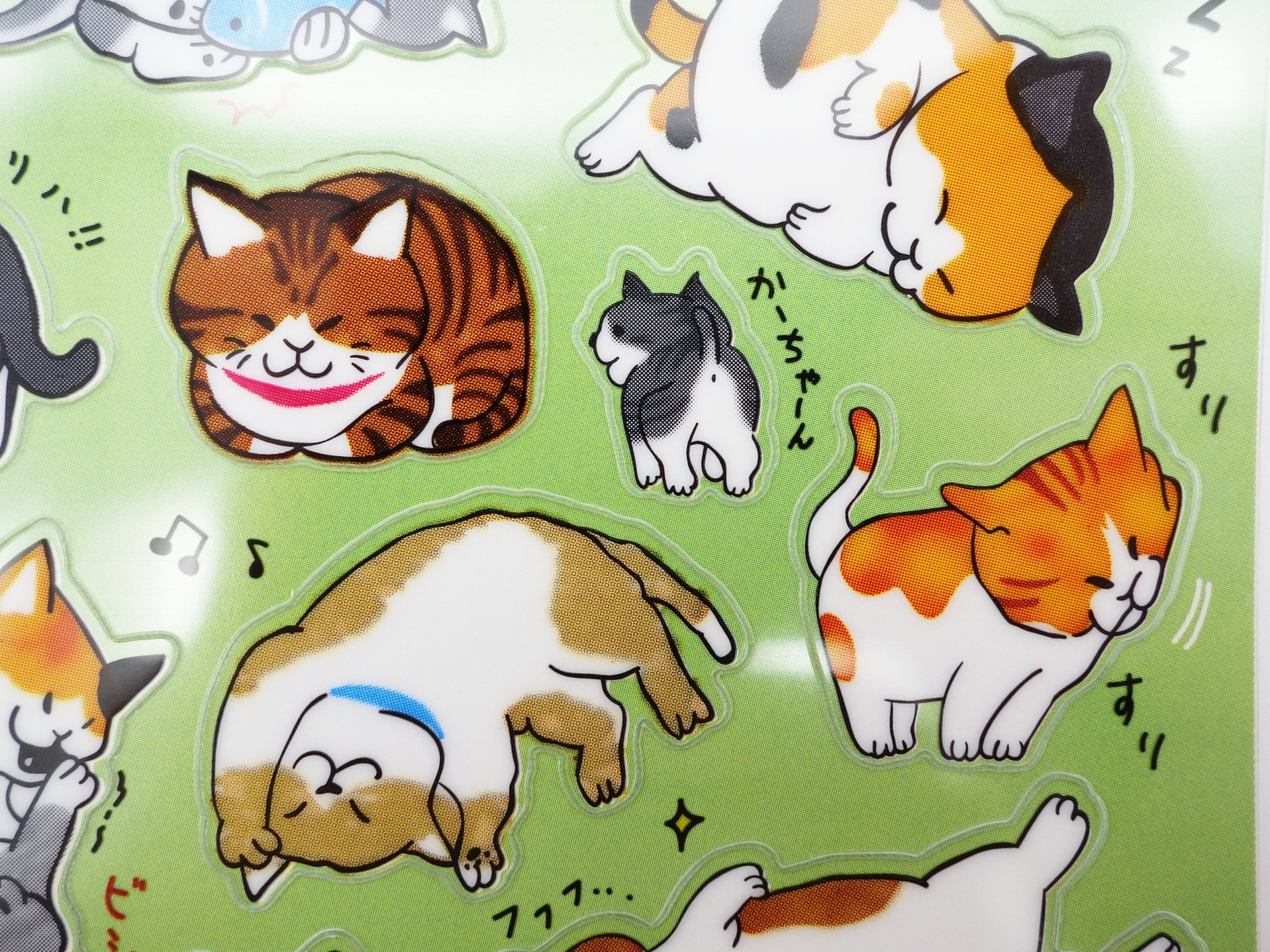 Japanese cat stickers, kawaii cat stickers, cute cat stickers, cat in