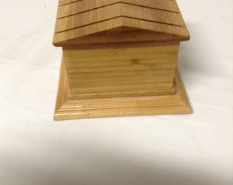 Wooden box, Maple, Bamboo box, Unique box, House shaped, Gift, Valentines, Mother's Day, Father's Day, Birthday, Christmas