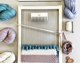 Kit de telar de tejer. Telar de vuelta grande. Aprender a armadura de marco, tapiz. Los principiantes aprenden a tejer.