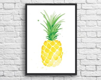 Art-Poster 50 x 70 cm - Limited Edition 50 ex. - Watercolor Pineapple