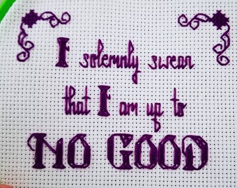 Marauder's Map Inspired Completed Cross Stitch - Harry Potter