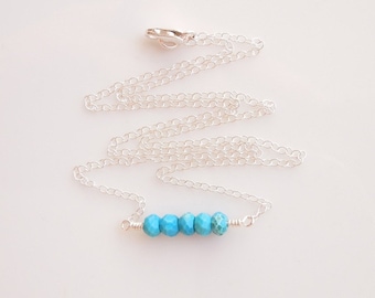 Turquoise Necklace in Sterling Silver - Handmade Jewelry