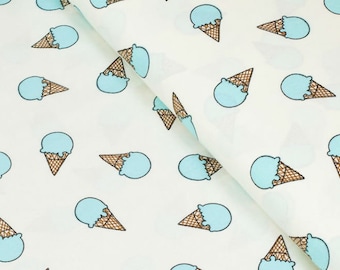 Ice cream horn,mint horn Cotton fabric,half meter width1.6 meters,bedding fabric,quilting cotton,patchwork fabric-0.5 / meter