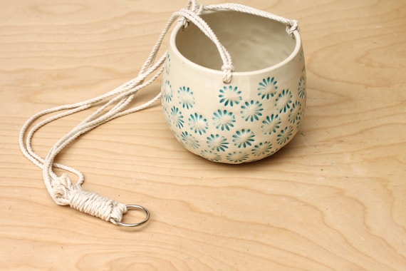 hanging planter with cotton cord