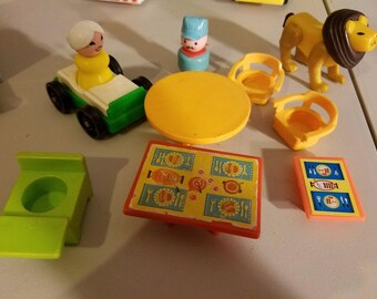 Vintage Table Chairs Grandma Diving Board Payphone Traffic Light Fisher Price Little People