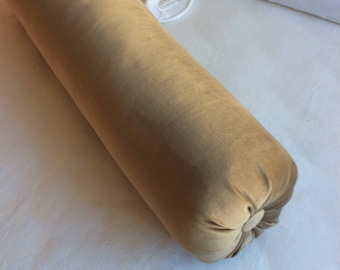 Olive VELVET decorative Bolster Pillow 6x22