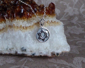 Sacral Chakra Necklace ~ Sterling Silver Charm Pendant ~ Sanskrit ~ Second Chakra Pendant