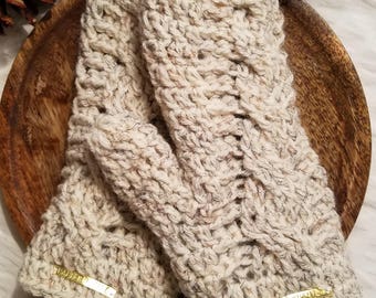 Cable Knit Mittens with Fleece Lining
