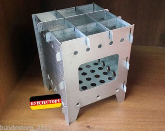 Outdoor Portable Camping Stove, Russian factory assembly, hard steel AiSi +Pouch