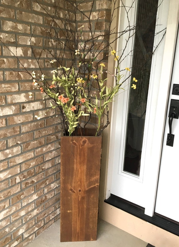 Wooden vase reclaimed wood rustic vases floor vases