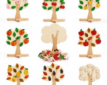Four seasons learning wood tree