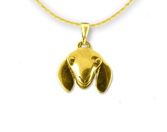 14K Solid Gold Nubian Goat Pendant