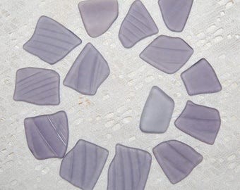 Purple Faux Sea Glass recycled glass (14 pieces)