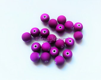 x 20 neon purple beads - 8mm