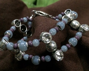 Grey and purple double bracelet