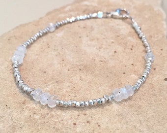 Moonstone bracelet, sterling silver bracelet, sundance bracelet, Hill Tribe silver bracelet, gemstone bracelet, gift for her