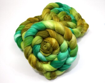 Merino Wool/ Superwash Merino/ Silk (40/40/20) Roving (Combed Top) - Hand Painted Roving for Spinning
