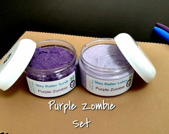 Purple Zombie Lotion and Sugar Scrub Set